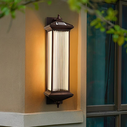 Waterproof Retro Striped Glass Solar Wall Lights - Flyachilles