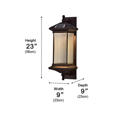 Waterproof Retro Striped Glass Solar Wall Lights - Flyachilles
