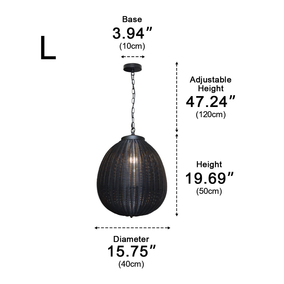 Waterproof Round Rattan Outdoor Lanterns Pendant Lights - Flyachilles