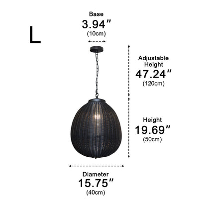 Waterproof Round Rattan Outdoor Lanterns Pendant Lights - Flyachilles