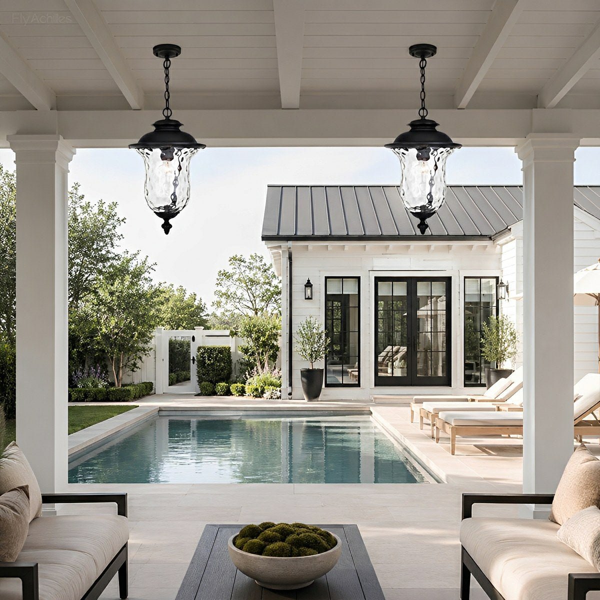Waterproof Rustic Outdoor Hanging Lantern Pendant Lights - Flyachilles