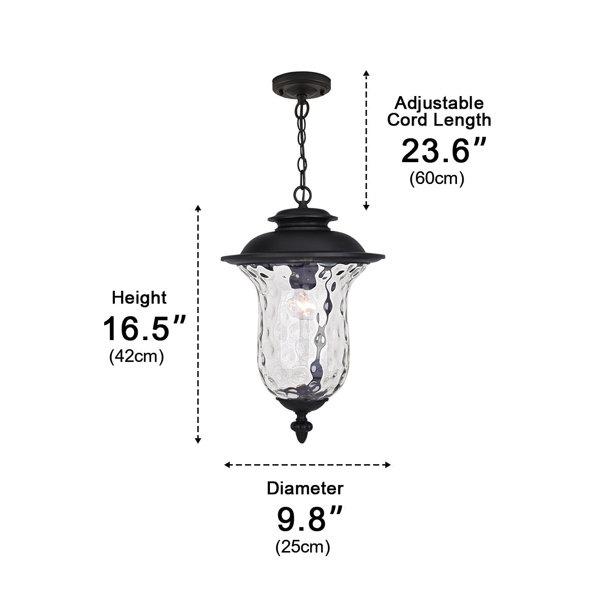 Waterproof Rustic Outdoor Hanging Lantern Pendant Lights - Flyachilles