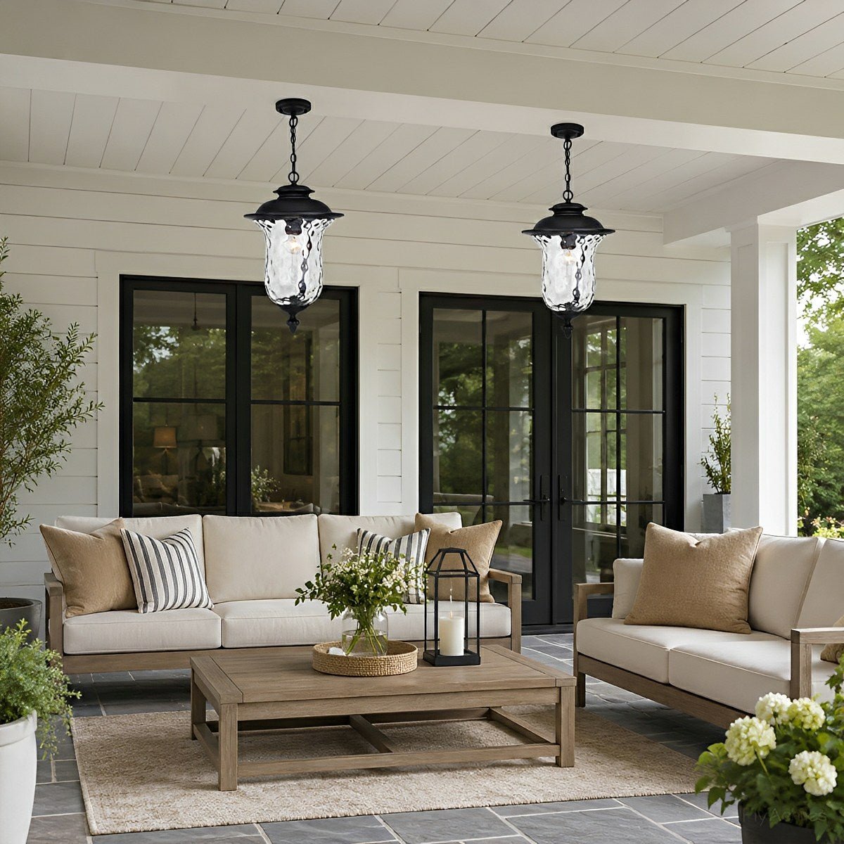 Waterproof Rustic Outdoor Hanging Lantern Pendant Lights - Flyachilles