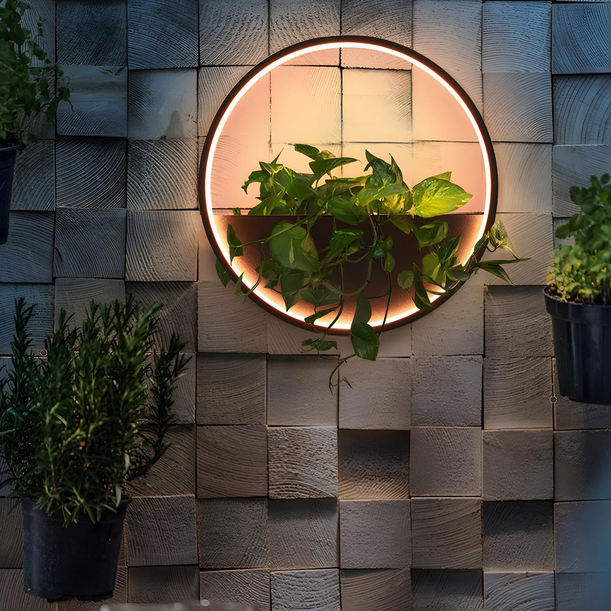 Waterproof Solar LED Outdoor Wall Light Plants Pot - Flyachilles