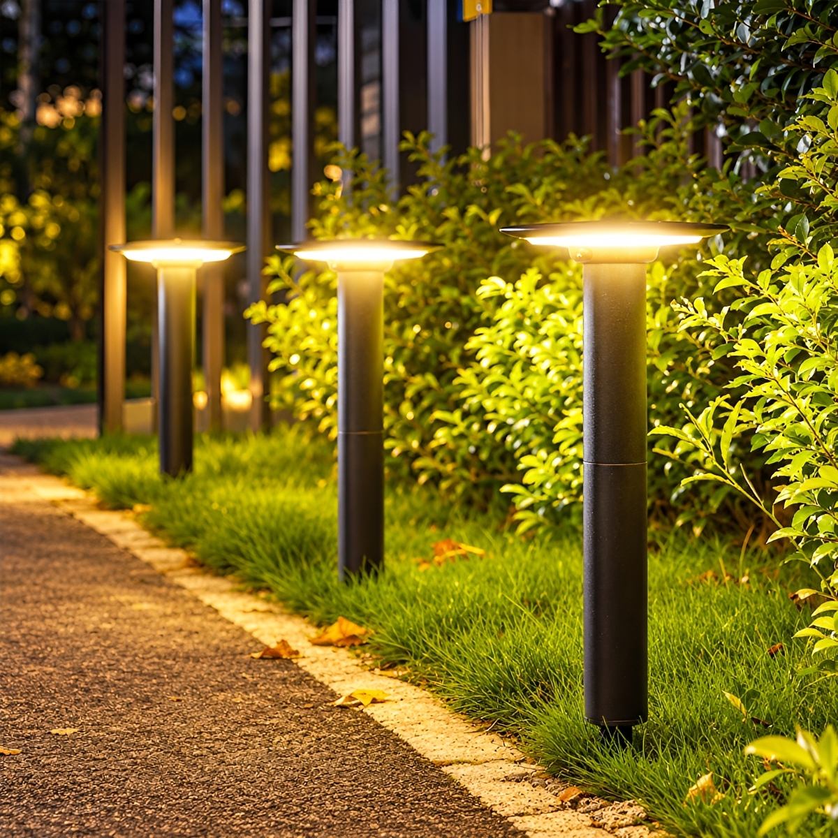 Waterproof Solar Round UFO Shaped LED Path Lights Outdoor Lawn Lights - Flyachilles