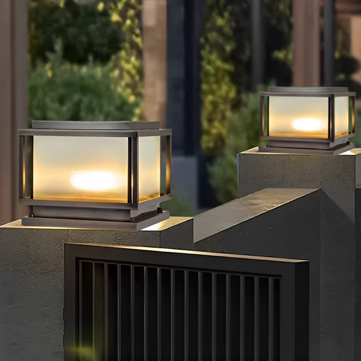 Waterproof Solar Vintage Square Copper LED Outdoor Post Lights - Flyachilles