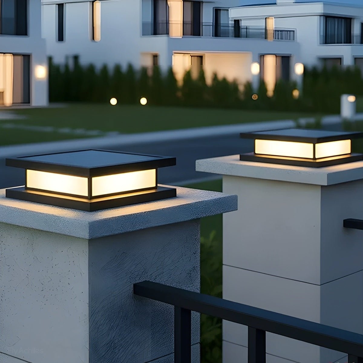 Waterproof Square Stainless Steel LED Outdoor Post Cap Light - Flyachilles