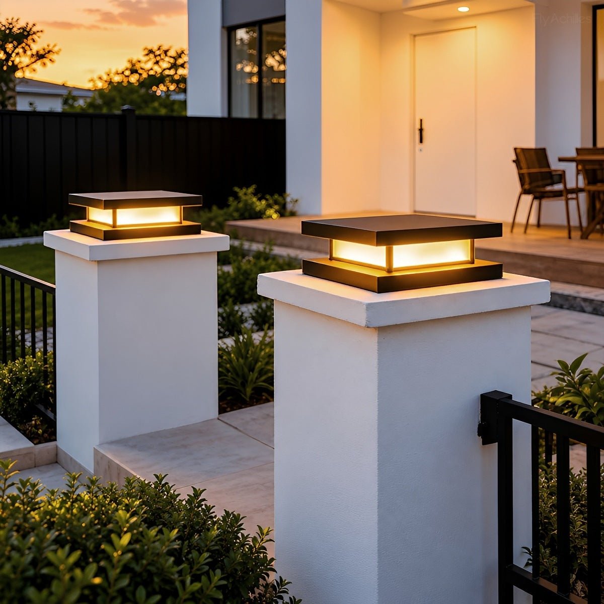 Waterproof Square Stainless Steel LED Outdoor Post Cap Light - Flyachilles
