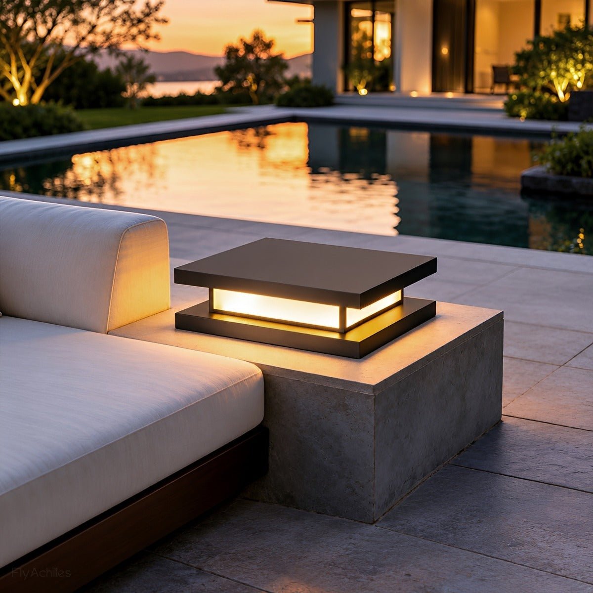 Waterproof Square Stainless Steel LED Outdoor Post Cap Light - Flyachilles