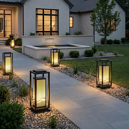 Waterproof Striped LED Black Modern Post Cap Light - Flyachilles