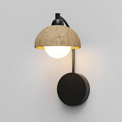 Waterproof Vintage Coastal Travertine Dome LED Outdoor Wall Light - Flyachilles