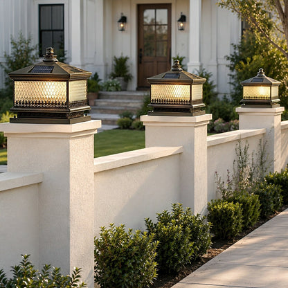 Waterproof Vintage Copper Tower LED Outdoor Post Lights - Flyachilles