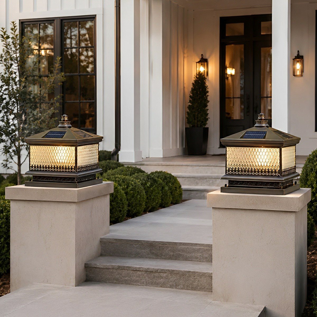 Waterproof Vintage Copper Tower LED Outdoor Post Lights - Flyachilles
