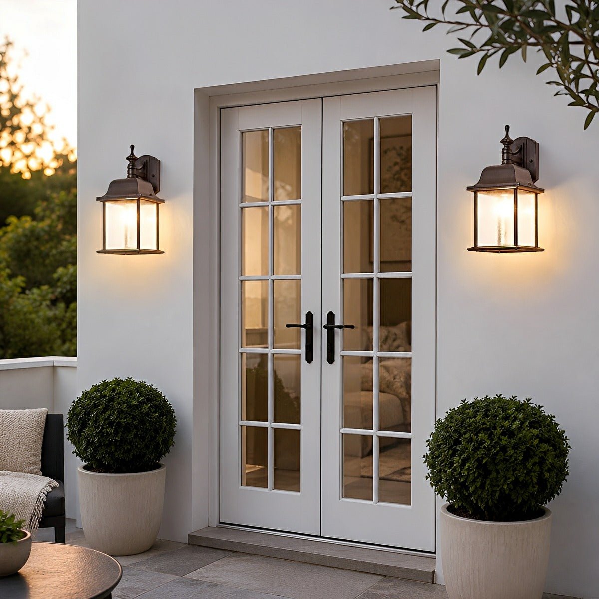 Waterproof Vintage Farmhouse Lantern Outdoor LED Porch Wall Lights - Flyachilles