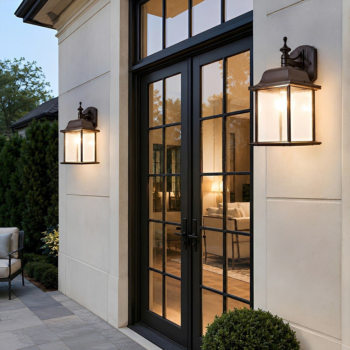 Waterproof Vintage Farmhouse Lantern Outdoor LED Porch Wall Lights - Flyachilles