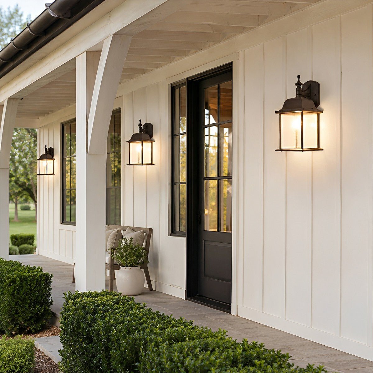 Waterproof Vintage Farmhouse Lantern Outdoor LED Porch Wall Lights - Flyachilles