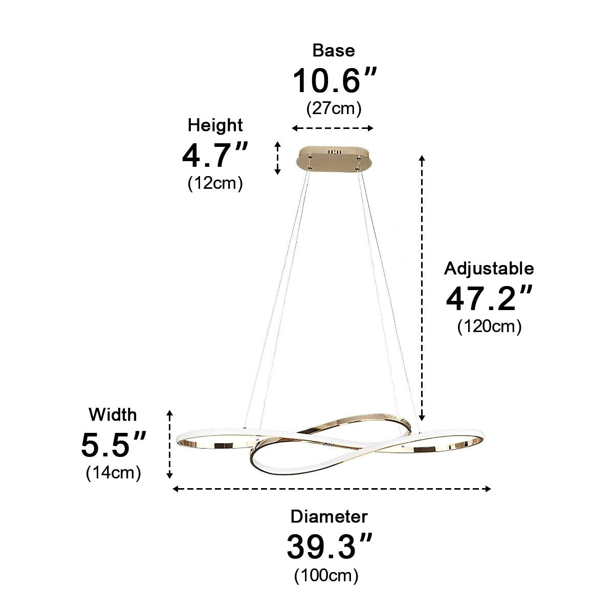 Wavy Double 8 - shaped LED Stepless Dimming Modern Minimalist Chandelier - Flyachilles