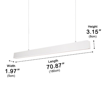 White Modern Minimalist Linear LED Long Strip Office Ceiling Pendant Lights - Flyachilles