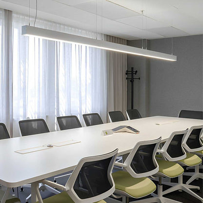 White Modern Minimalist Linear LED Long Strip Office Ceiling Pendant Lights - Flyachilles