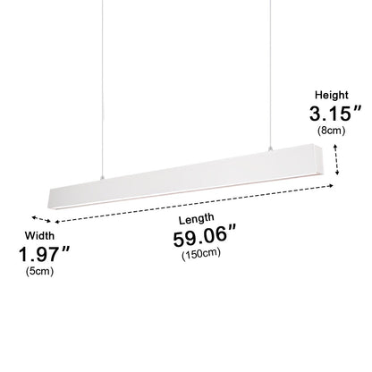 White Modern Minimalist Linear LED Long Strip Office Ceiling Pendant Lights - Flyachilles