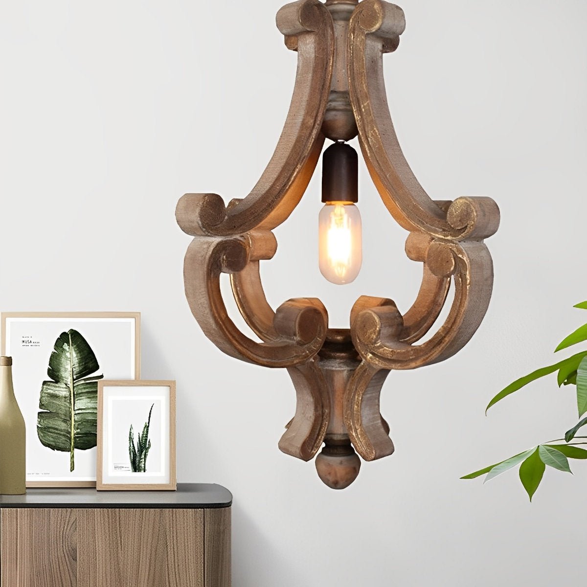 Wood Vintage Rustic Industrial Pendant Light - Flyachilles