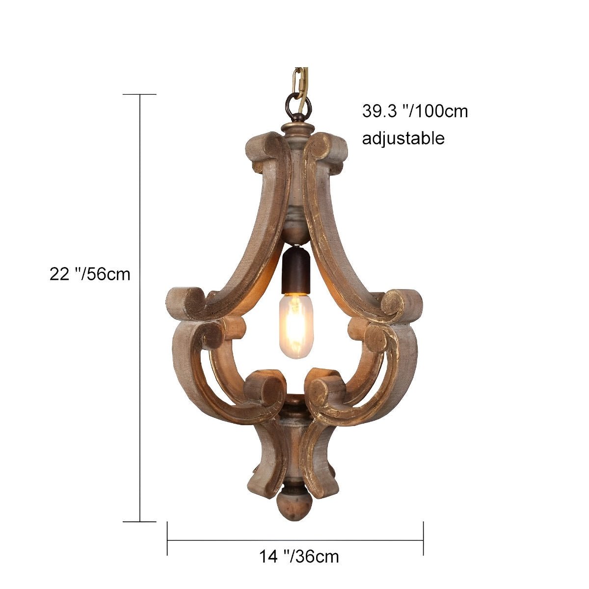 Wood Vintage Rustic Industrial Pendant Light - Flyachilles