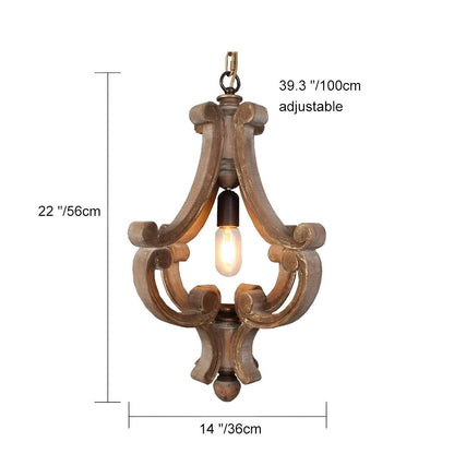 Wood Vintage Rustic Industrial Pendant Light - Flyachilles