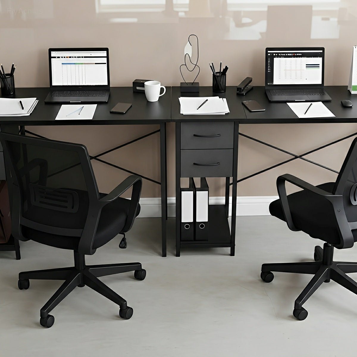 Wooden Writing Desk with Drawer &amp; Hook for Home Office - Flyachilles